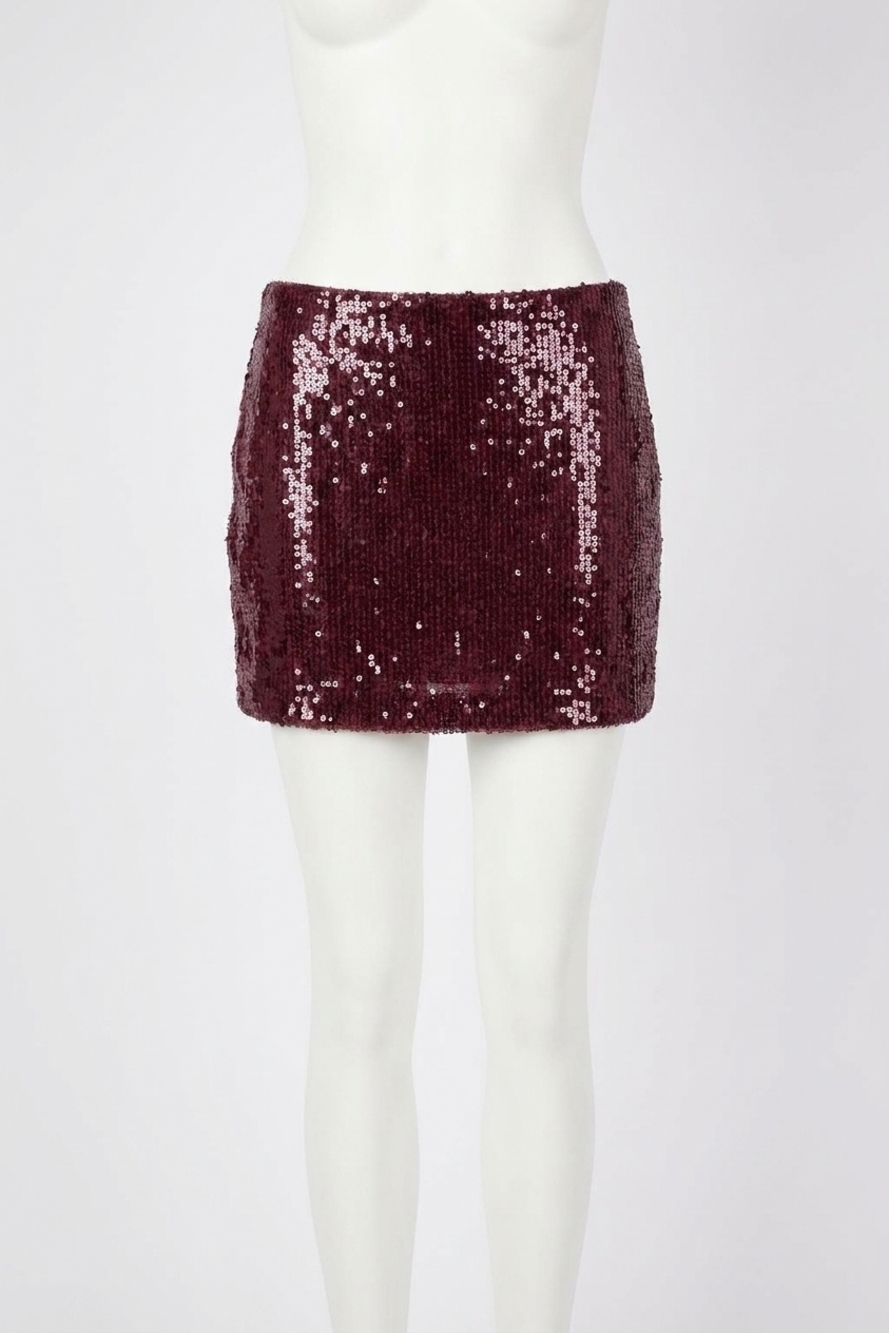 NEW MINKPINK agnes mini skirt in wine